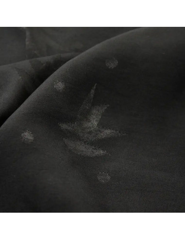 Tissu jacquard de viscose Streli Noir - Églantine & Zoé