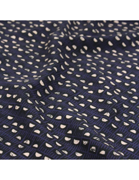 Tissu viscose Dam Bleu Indigo - Églantine & Zoé