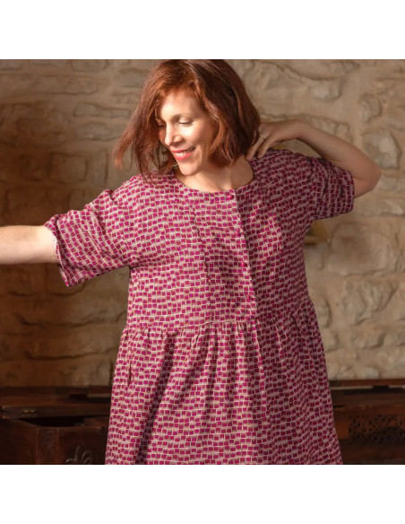 Tissu viscose Dam Rose Magenta - Églantine & Zoé