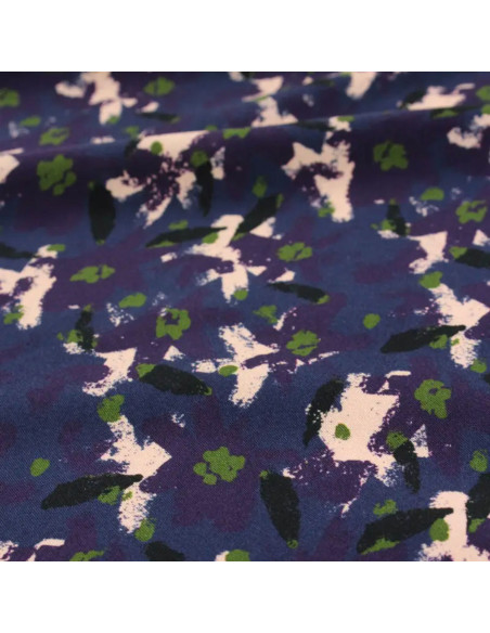 Tissu viscose Edel Bleu Atlantique - Églantine & Zoé