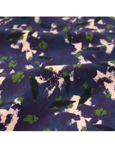 Tissu viscose Edel Bleu Atlantique - Églantine & Zoé