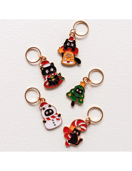 Lot de 5 anneaux marqueurs de maille - Cats mas