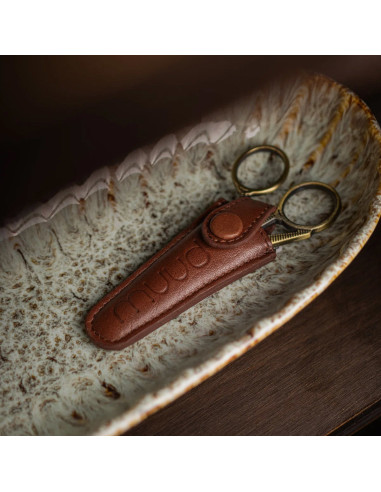 Etui de protection en cuir pour ciseaux à broder Muud Espoo - Rich Brown
