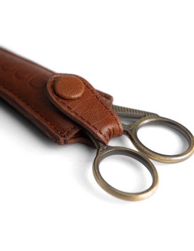 Etui de protection en cuir pour ciseaux à broder Muud Espoo - Rich Brown