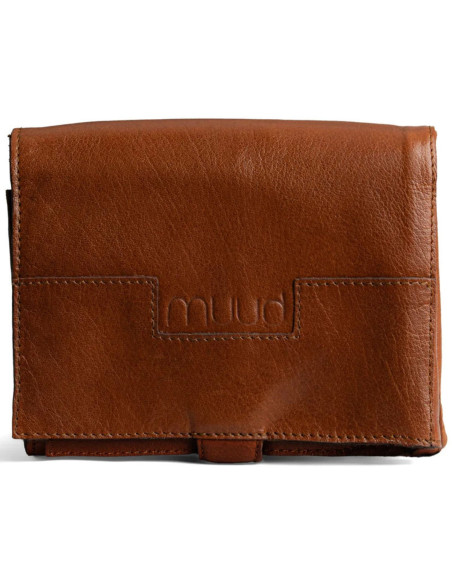 Etui de rangement en cuir pour aiguilles circulaires Muud Stockholm - Rich Brown