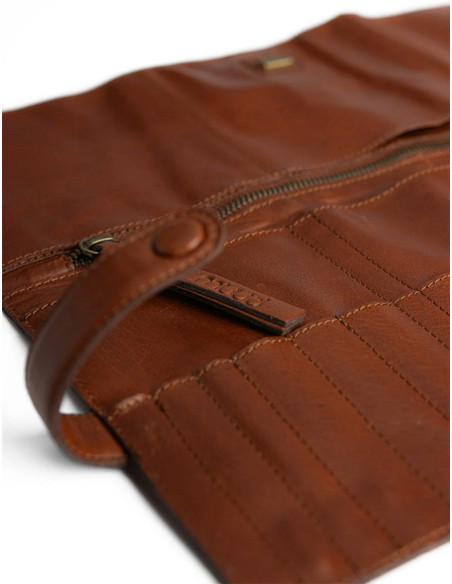 Etui de rangement en cuir pour aiguilles circulaires Muud Stockholm - Rich Brown