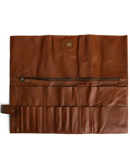 Etui de rangement en cuir pour aiguilles circulaires Muud Stockholm - Rich Brown