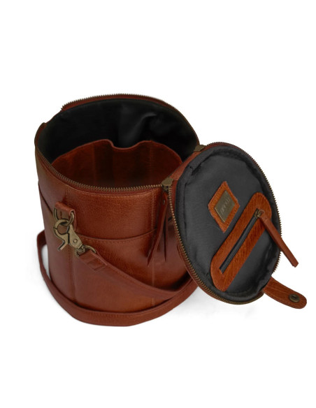 Sac de rangement en cuir pour le tricot Muud Saturn édition limitée - Rich Brown