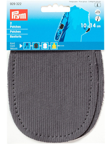Coudières thermocollantes velours Gris