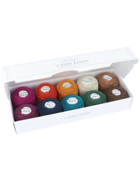 Coffret de 10 pelotes de coton perlé Scheepjes Candy Floss N°10 - Autumn Spice