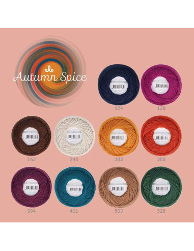 Coffret de 10 pelotes de coton perlé Scheepjes Candy Floss N°10 - Autumn Spice