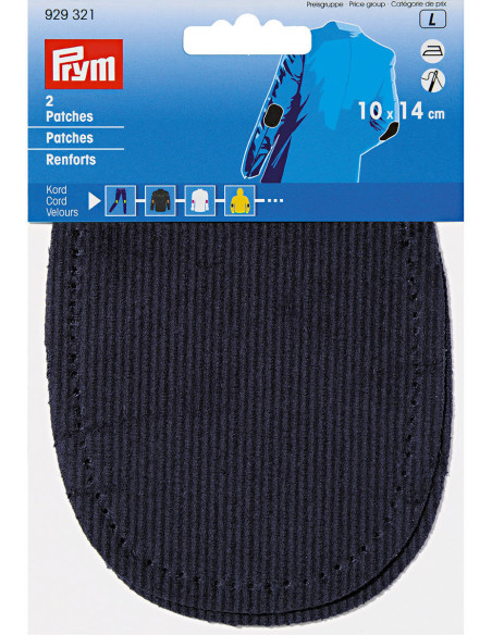 Coudières thermocollantes velours Marine