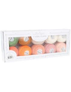 Coffret de 10 pelotes de coton perlé Scheepjes Candy Floss N°10 - Peachy