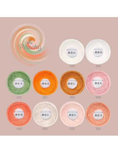 Coffret de 10 pelotes de coton perlé Scheepjes Candy Floss N°10 - Peachy