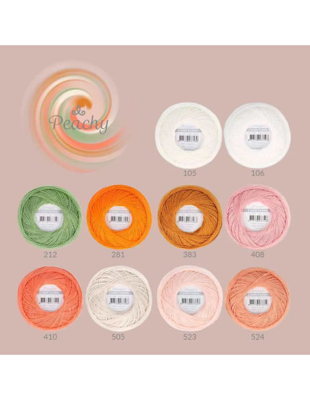 Coffret de 10 pelotes de coton perlé Scheepjes Candy Floss N°10 - Peachy