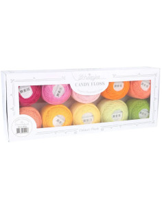 Coffret de 10 pelotes de coton perlé Scheepjes Candy Floss N°10 - Passionfruit