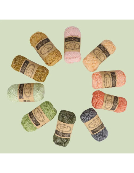 Coffret de 10 pelotes Scheejes Stone Washed Colour Pack - Intentions