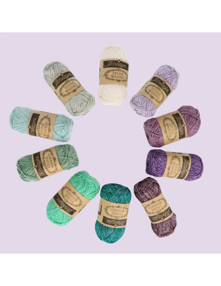 Coffret de 10 pelotes Scheejes Stone Washed Colour Pack - Chakras