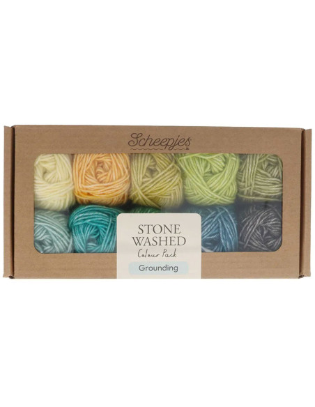 Coffret de 10 pelotes Scheejes Stone Washed Colour Pack - Grounding