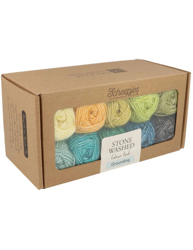 Coffret de 10 pelotes Scheejes Stone Washed Colour Pack - Grounding