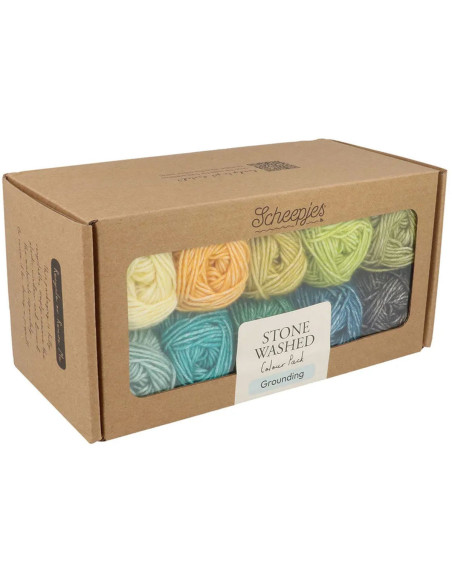 Coffret de 10 pelotes Scheejes Stone Washed Colour Pack - Grounding
