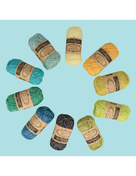 Coffret de 10 pelotes Scheejes Stone Washed Colour Pack - Grounding