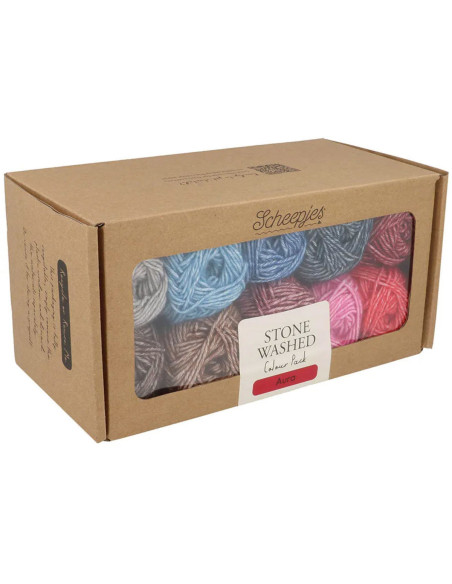 Coffret de 10 pelotes Scheejes Stone Washed Colour Pack - Aura