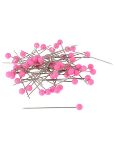 Boite de 150 épingles à tête plastique rondes fuschia Bohin 2