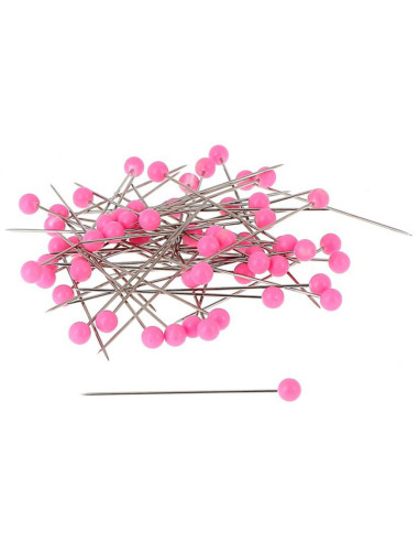 Boite de 150 épingles à tête plastique rondes fuschia Bohin
