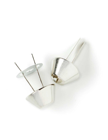 Lot 4 patins pour sacs 15 mm - Argent