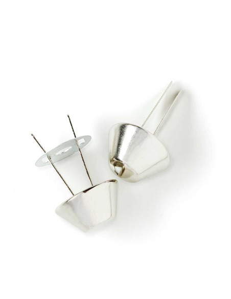 Lot 4 patins pour sacs 15 mm - Argent