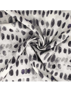 Tissu viscose - Dotty noir et blanc
