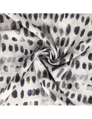 Tissu viscose - Dotty noir et blanc