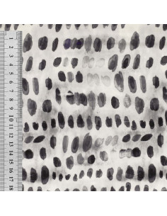 Tissu viscose - Dotty noir et blanc 2