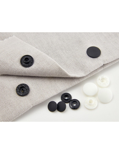 Boutons pression sans pince 13 mm - Noir