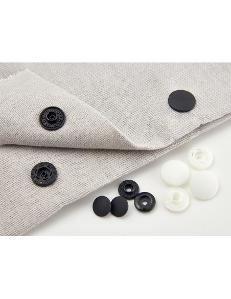 Boutons pression sans pince 9 mm - Noir