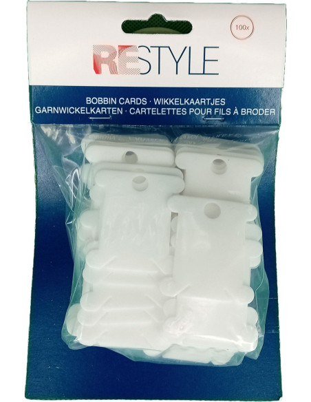 Set de 100 cartes en plastique pour fils à broder Restyle