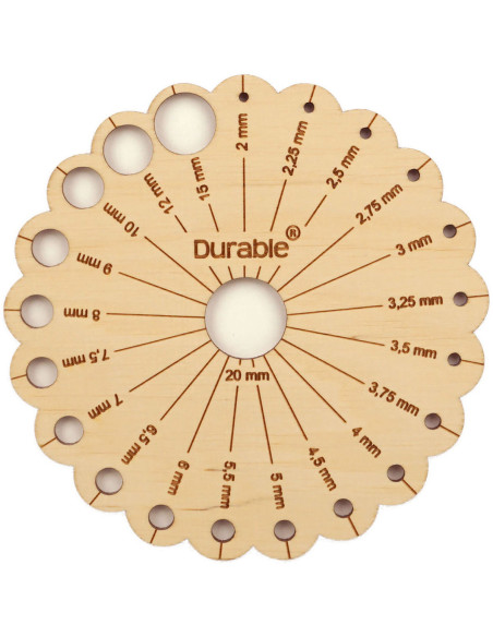 Jauge pour aiguilles à tricoter forme fleur en bois Durable