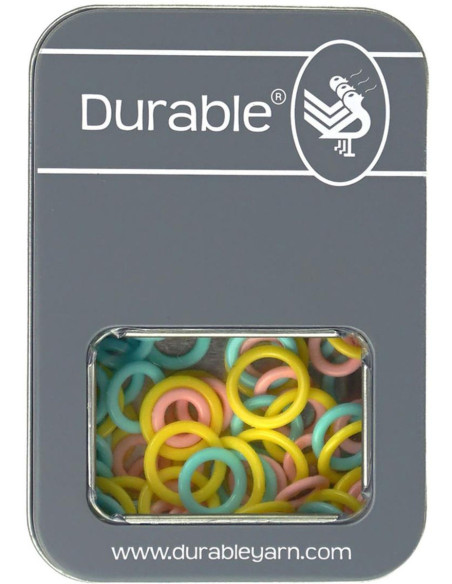 Boite de 32 anneaux marqueurs de maille fermés tailles assorties Durable