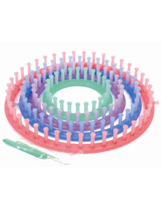 Pack 4 tricotins circulaires + crochet + aiguille Trimits