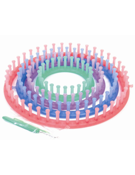 Pack 4 tricotins circulaires + crochet + aiguille Trimits