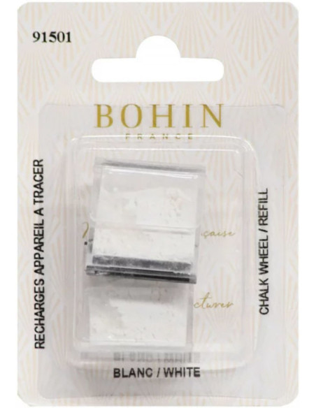 Recharges de craie blanches pour roulette de marquage Bohin