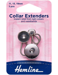 Set de 3 boutons rallonge tailles assorties - Argent