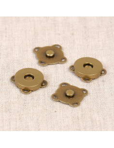 Set de 2 boutons attache magnet 18 mm à coudre - Bronze