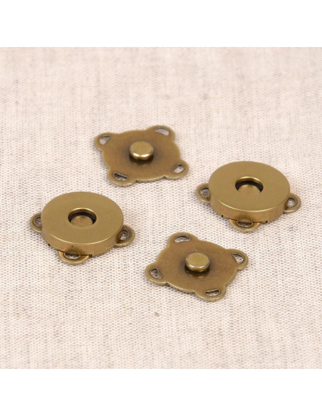 Set de 2 boutons attache magnet 18 mm à coudre - Bronze