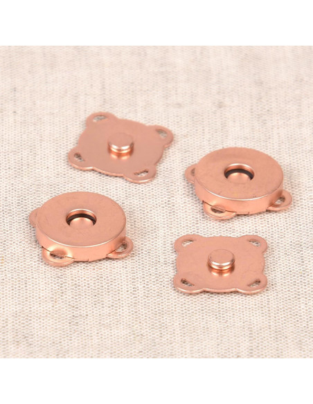 Set de 2 boutons attache magnet 18 mm à coudre - Or rose