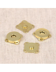 Set de 2 boutons attache magnet 18 mm à coudre - Or