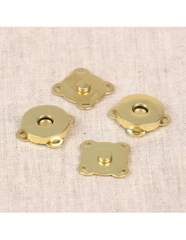 Set de 2 boutons attache magnet 18 mm à coudre - Or
