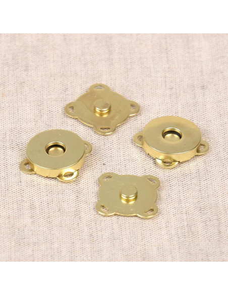 Set de 2 boutons attache magnet 18 mm à coudre - Or