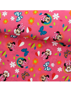 Tissu jersey Minnie - Papillon et coeur